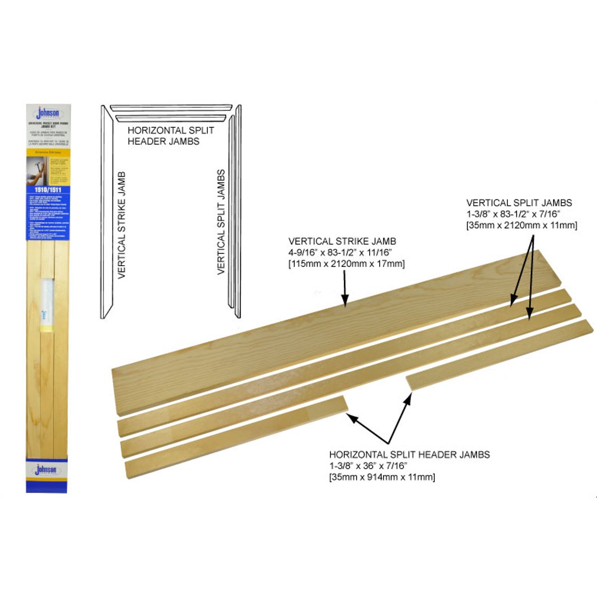 Details About Johnson Hardware Door Frame Jamb Kit