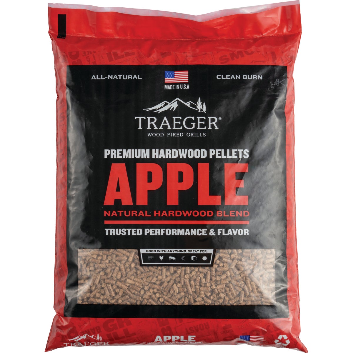 Traeger 20Lb Apple Wood Pellets 634868919824 eBay