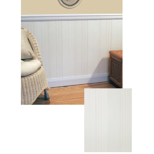 Plas-Tex PolyMAX 6 In. W. x 1/4 In. H. x 36 In. L. White Wainscot Planks (6-Pack)