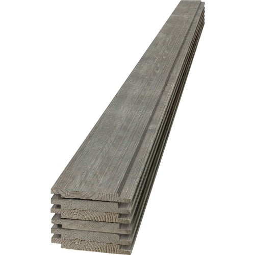 UFP-Edge 6 In. W x 8 Ft. L x 1 In. Thick Gray Wood Rustic Shiplap Board (6-Pack)