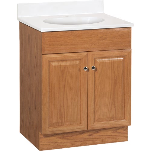 Continental Cabinets Richmond Oak 24-1/2 In. W x 35-1/4 In. H x 18-1/2 In. D Vanity with Cultured Marble Top