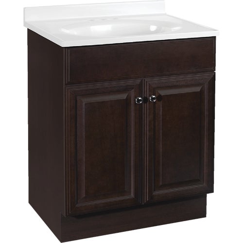 Continental Cabinets Richmond Java 24-1/2 In. W x 35-1/4 In. H x 18-1/2 In. D Vanity with Cultured Marble Top