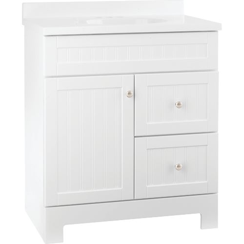 Continental Cabinets Edgewater White 31 In. W x 37-1/2 In. H x 18-1/2 In. D Vanity with Cultured Marble Top
