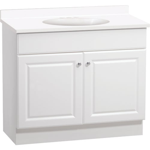 Continental Cabinets Richmond White 36-1/2 In. W x 35-1/4 In. H x 18-1/2 In. D Vanity with Cultured Marble Top