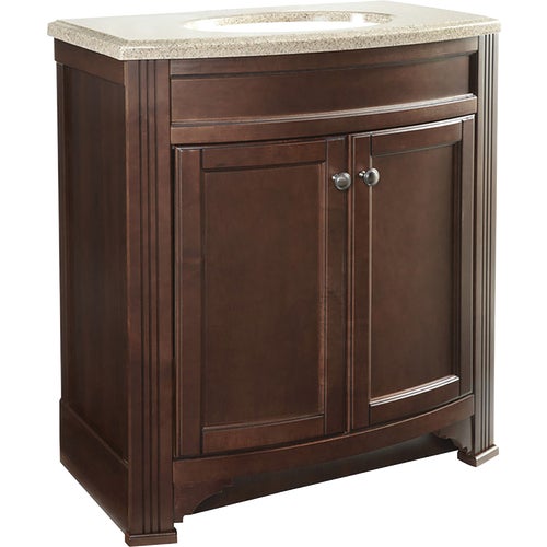 Continental Cabinets Duvall Cafe Black Glaze 30-3/4 In. W x 34-3/4 In. H x 18-1/2 In. D Vanity with Top