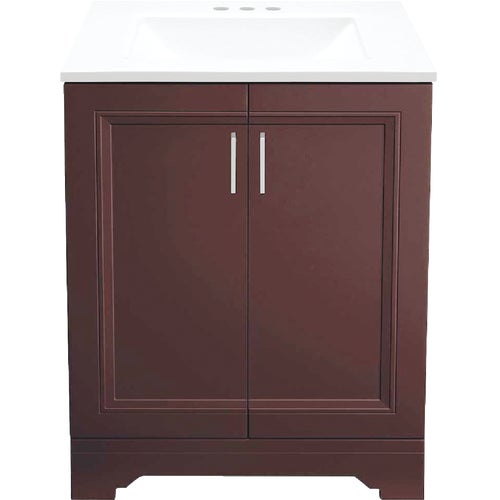 Continental Cabinets Waverly Espresso 24 In. W Vanity with Cultured Marble Top
