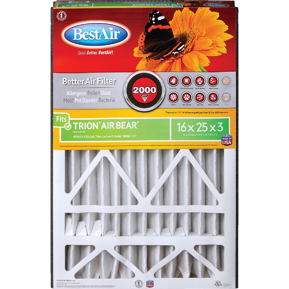 80214573,,01492 16X25X3 PLEAT M11 FILTER,Henson Distributing Corporation