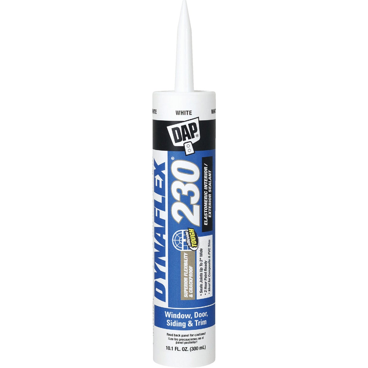 DAP DYNAFLEX 230 10.1 Oz. 100% Waterproof Window, Door, Siding & Trim Elastomeric Sealant, White