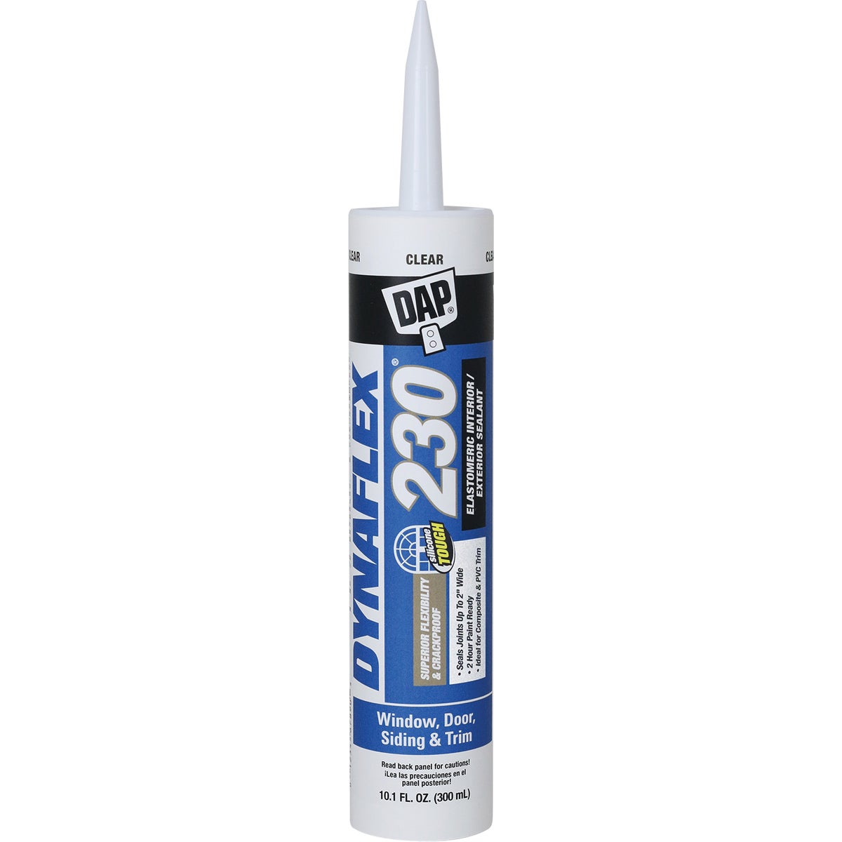 DAP DYNAFLEX 230 10.1 Oz. 100% Waterproof Window, Door, Siding & Trim Elastomeric Sealant, Clear