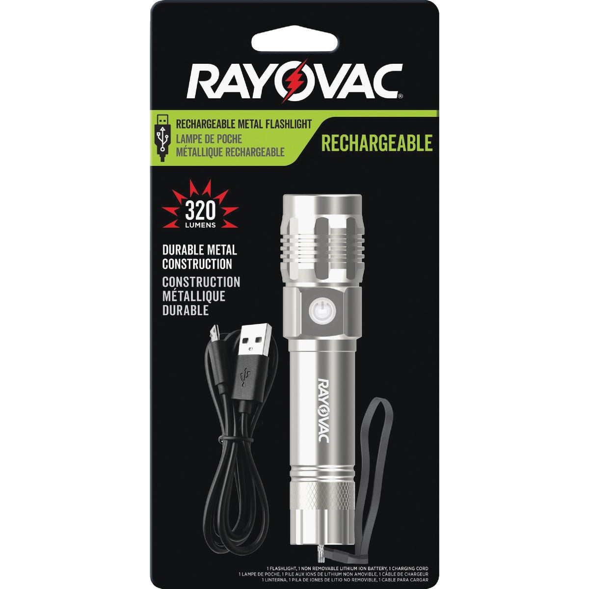 Rayovac LED Metal Rechargeable Flashlight 827499