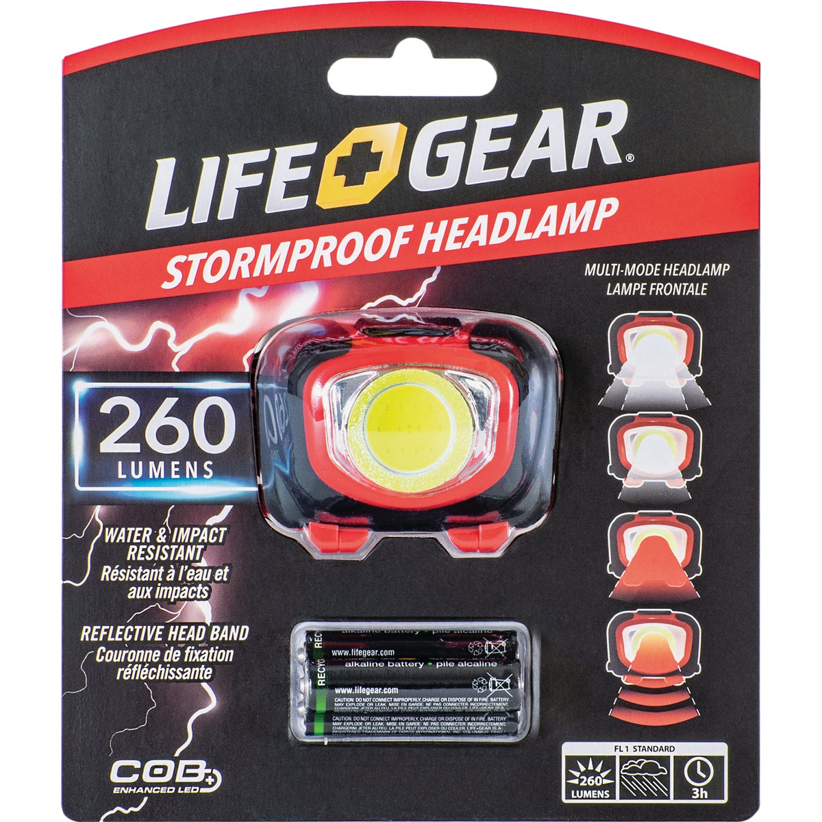 Life Gear Storm Proof 260 Lm. LED 3AAA Headlamp 869431