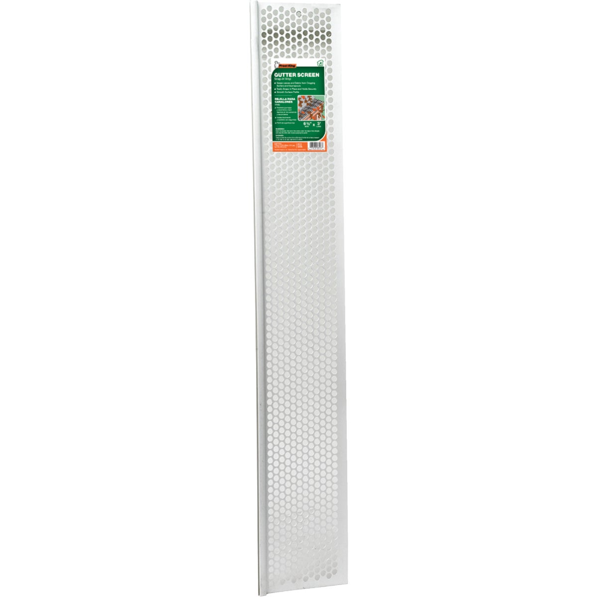 Item 100596, Frost King's Vinyl Snap-in Gutter Screen prevents leaves and debris from 