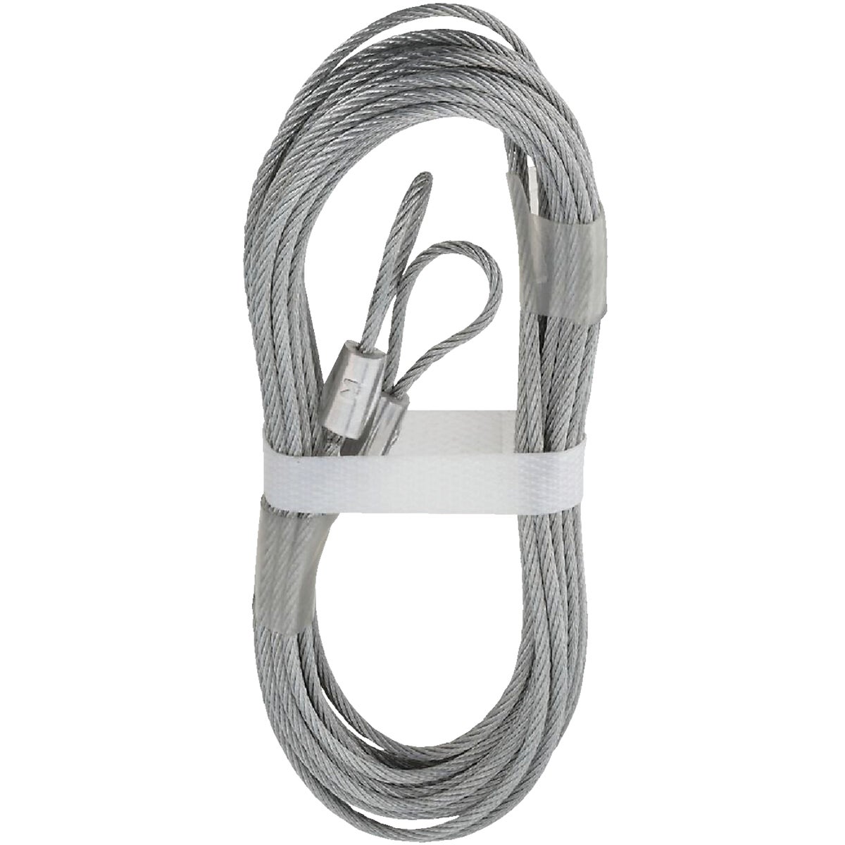 Item 101543, Galvanized carbon steel aircraft cables used on extension spring doors.
