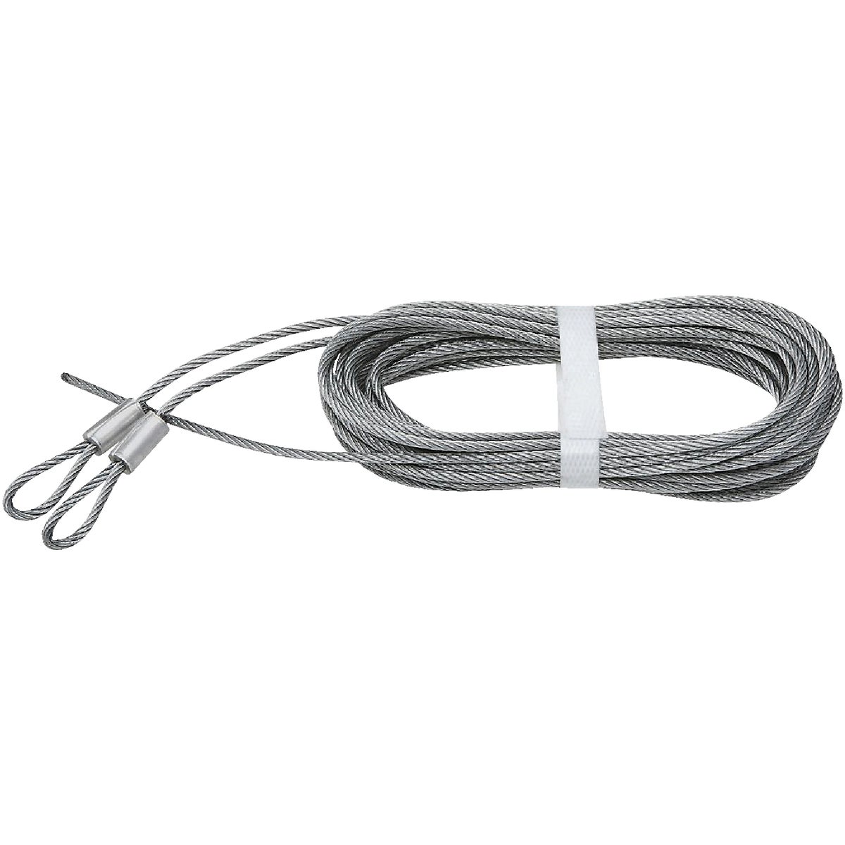 Item 105399, Galvanized carbon steel aircraft cables are used on extension spring doors
