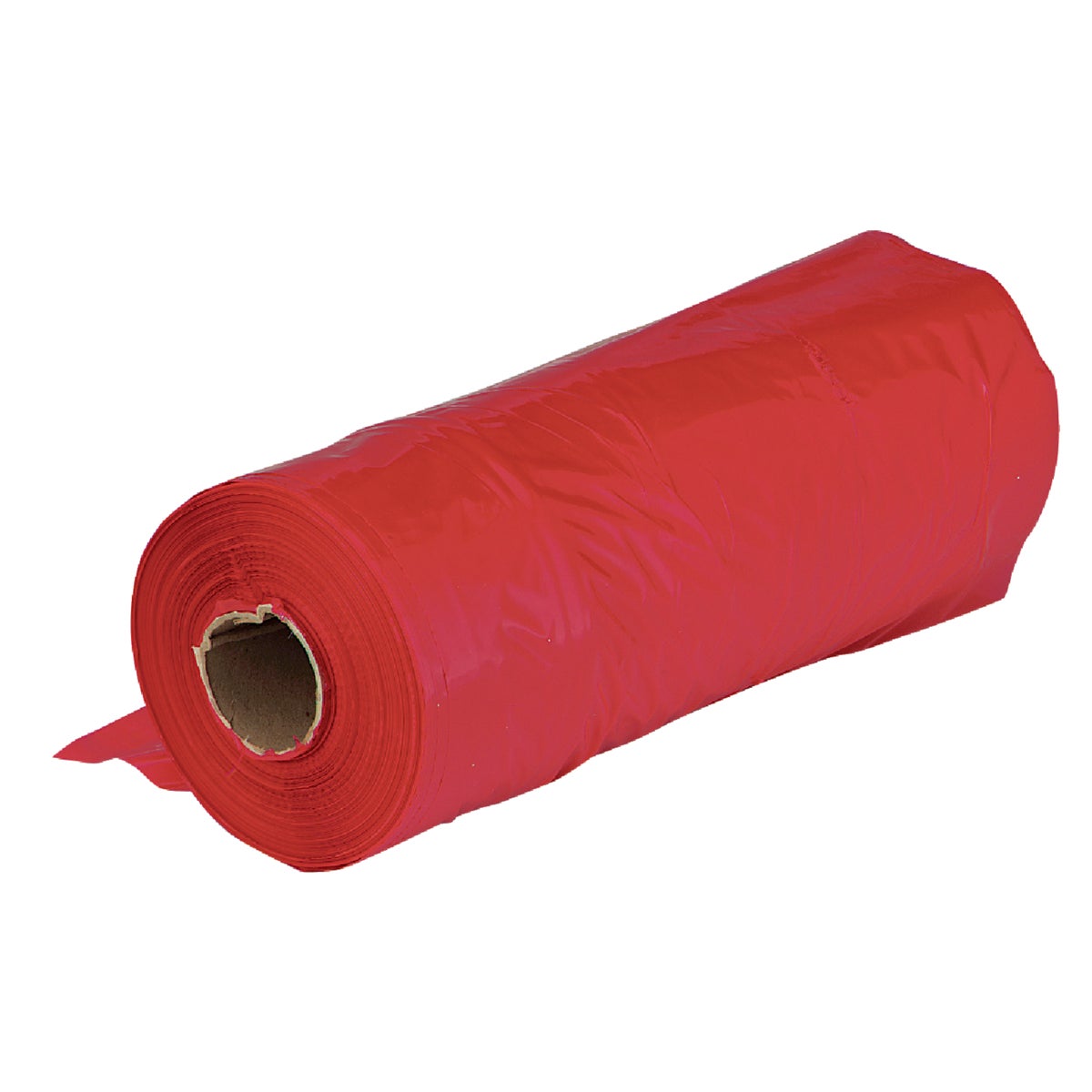 Item 107958, 18" x 18" red polyethylene film. Used to protect a customer's load.