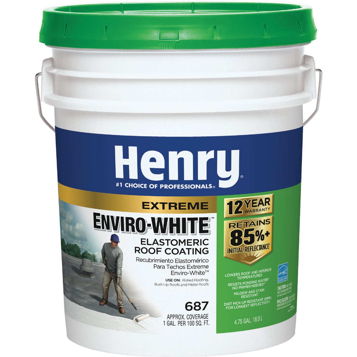 Item 109796, Enviro White Premium White Roof Coating is a premium, high-solids, white 