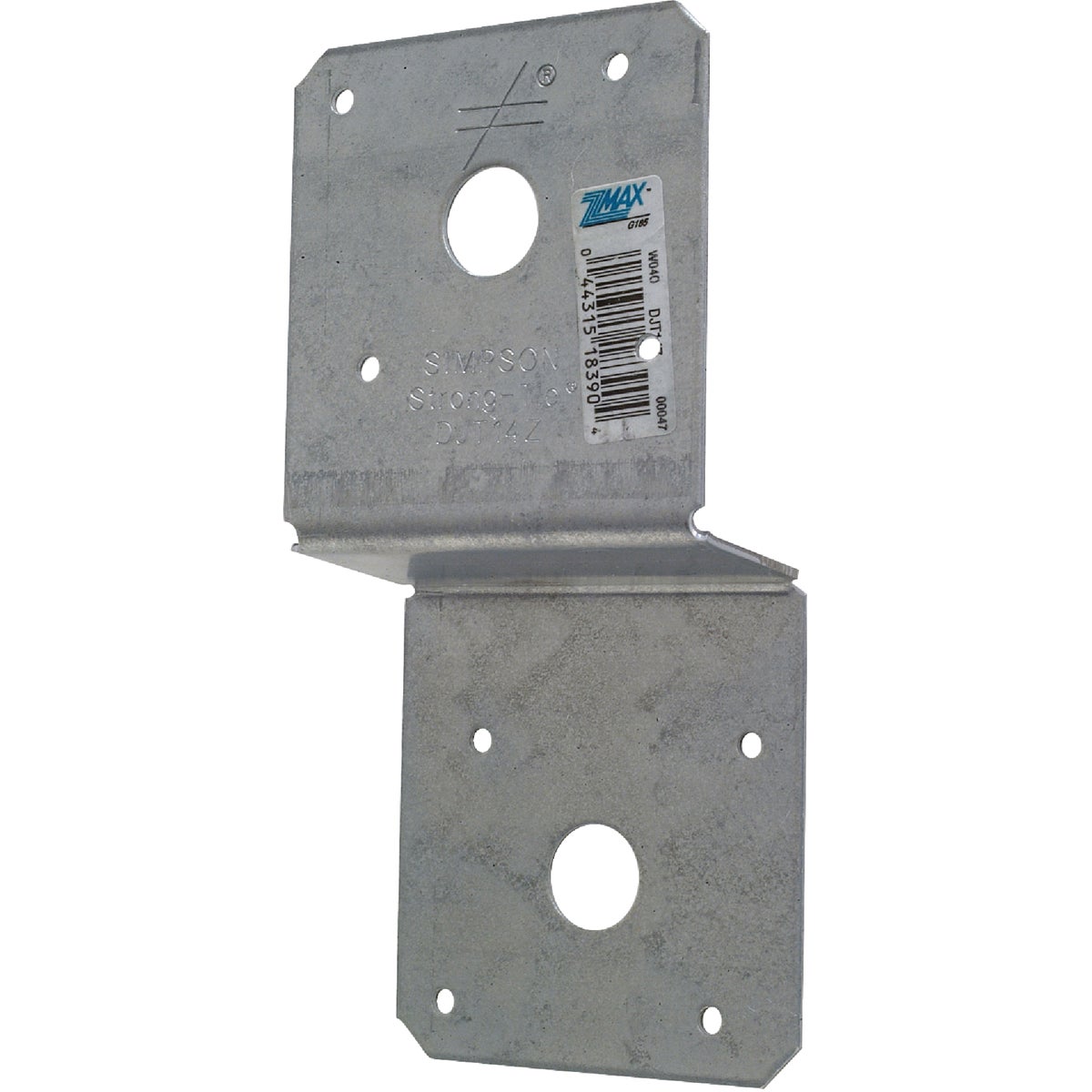 Item 123250, The DJT14Z ties 2x deck joists to the side of 4x or lesser support posts.