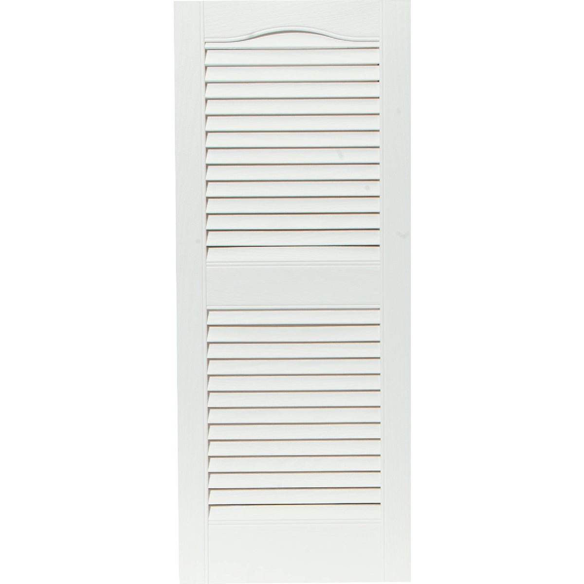 Item 160016, All shutters open louvered cathedral top with center rail and 15" wide.