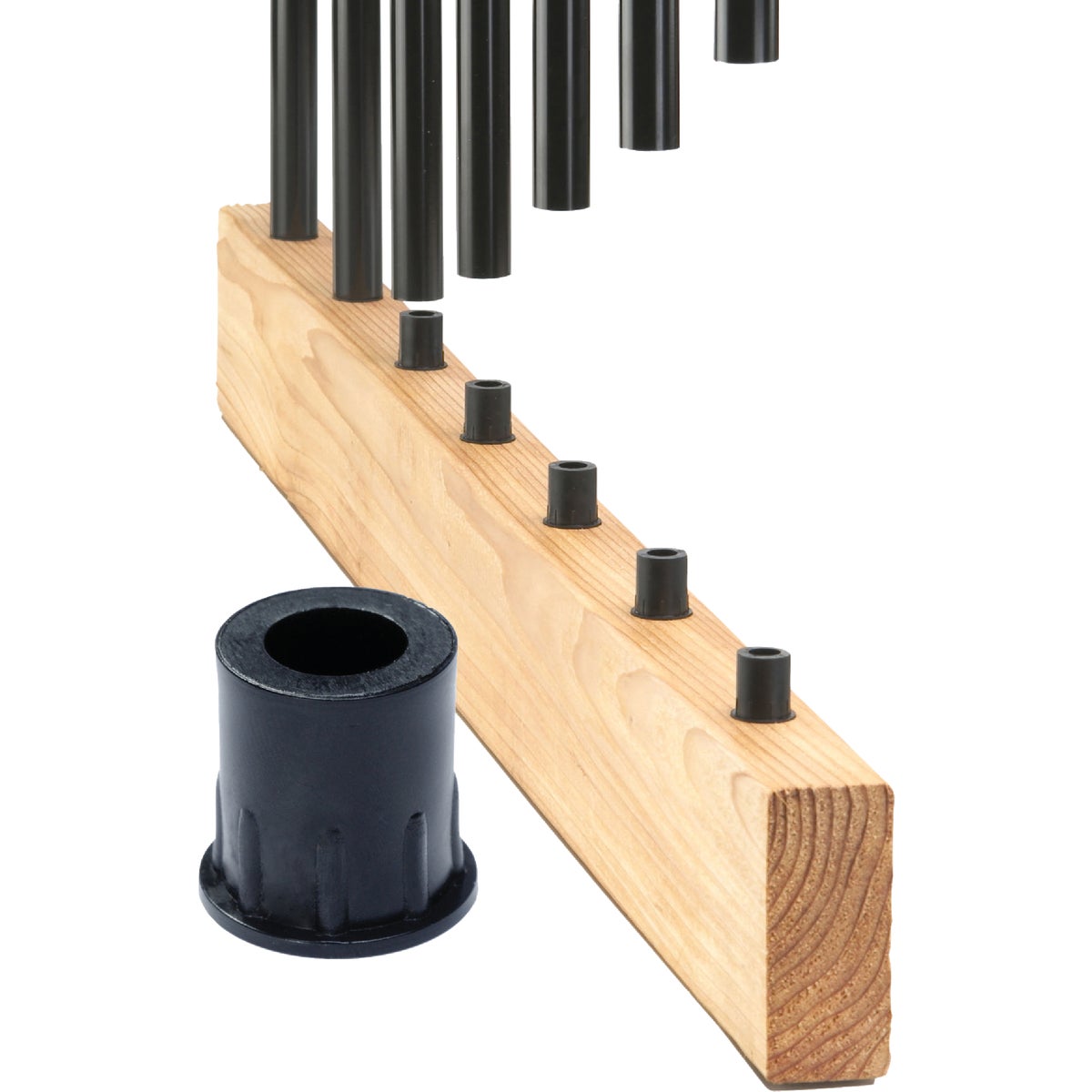 Item 160181, Deckorators classic baluster connector installs on the top and bottom of 