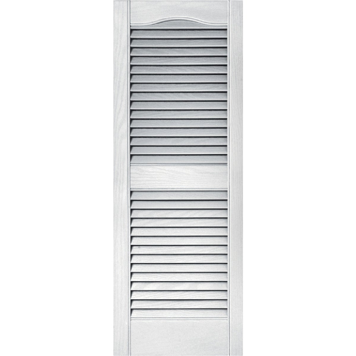 Item 160199, All shutters open louvered cathedral top with center rail and 15" wide.