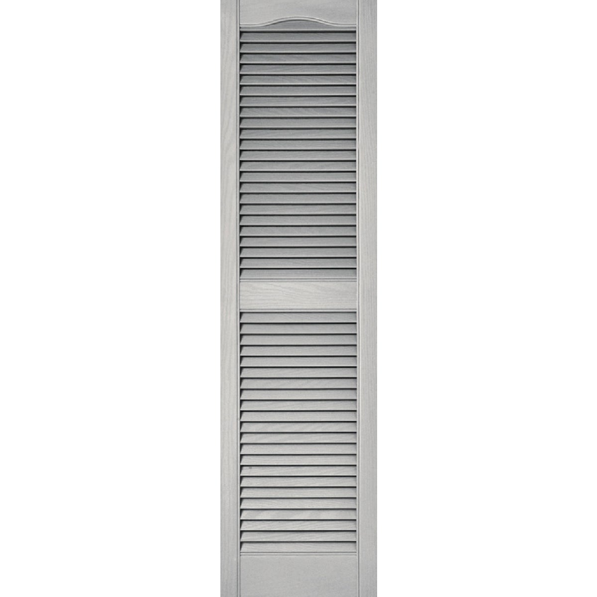 Item 165204, All shutters open louvered cathedral top with center rail and 15" wide .