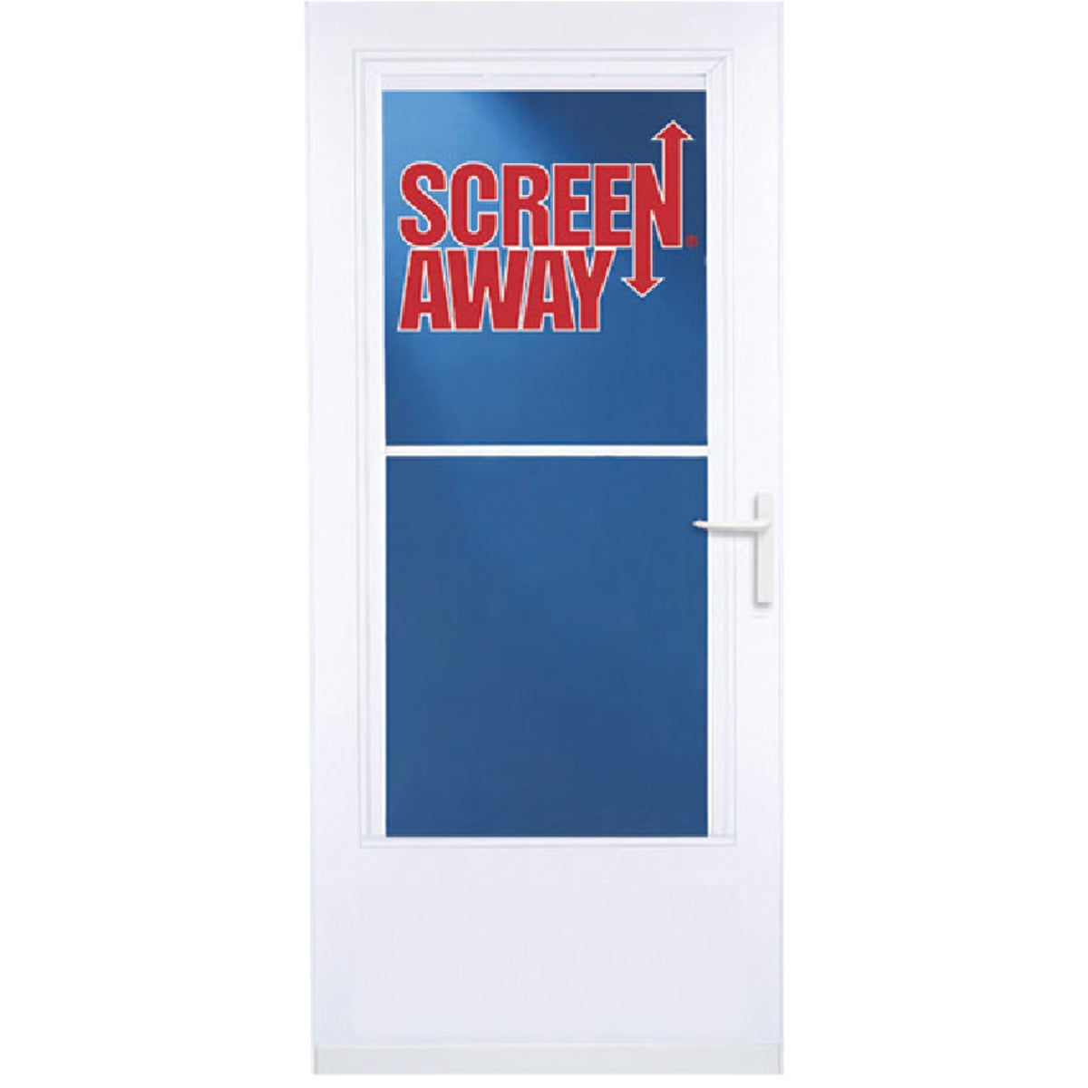 Item 184772, Heavy-duty storm door featuring retractable screen that disappears when not