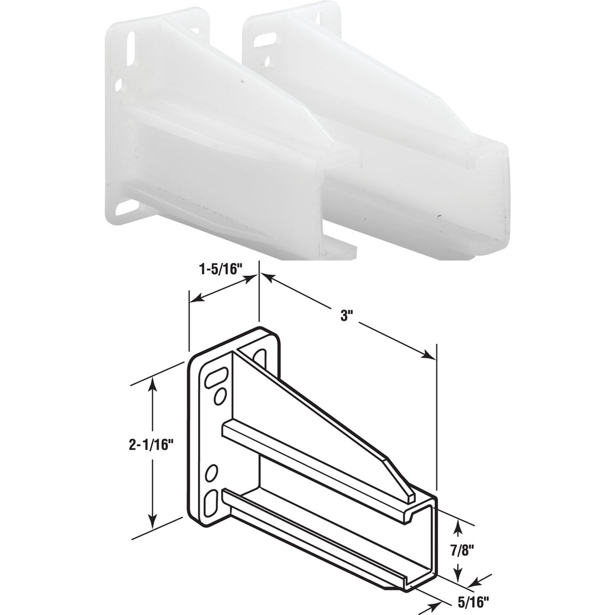 Item 200281, Support bracket for side mounted, steel ball bearing drawer glides mounts 