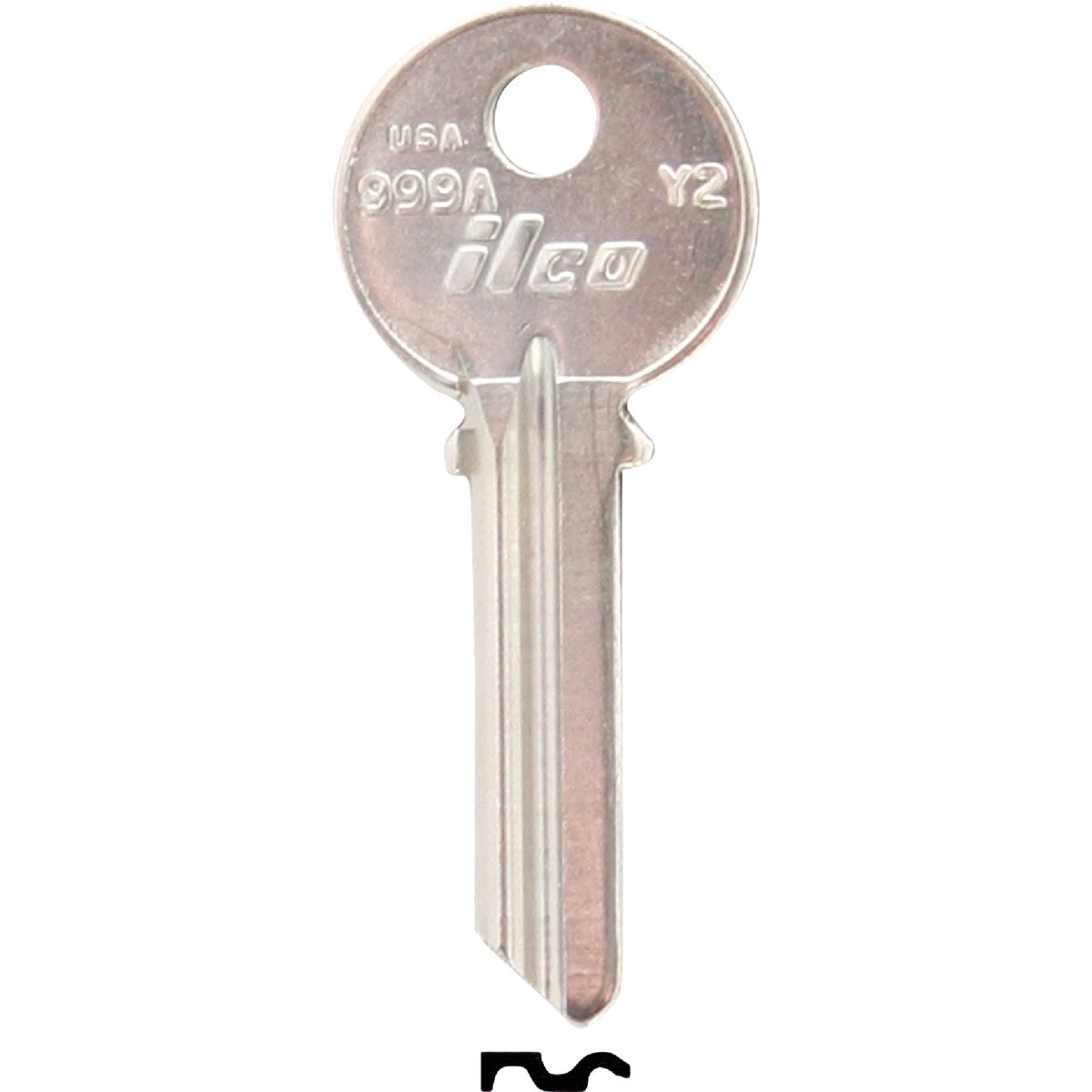 Item 202275, Nickel-plated key blank. When you order one, you will receive 10 keys.