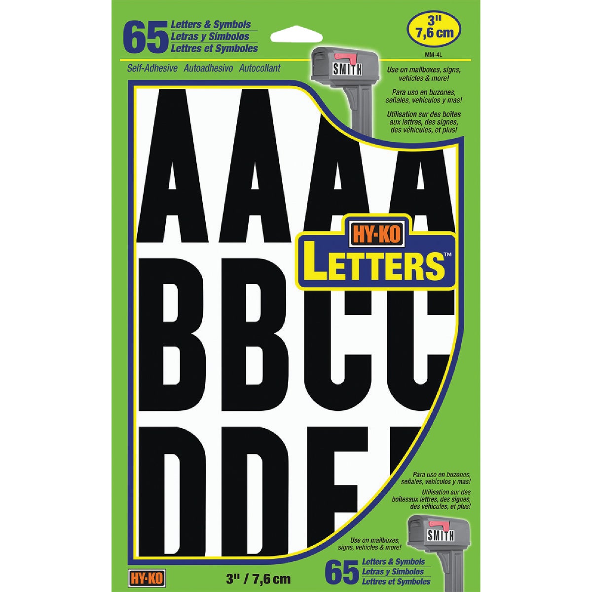 Item 203912, 3 In. size letters or numbers. Specifically designed for Marine use.