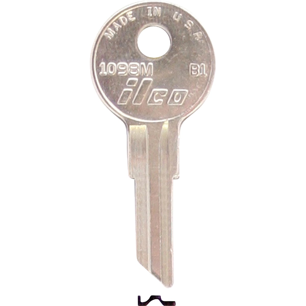 Item 203960, Nickel-plated key blank. When you order one, you will receive 10 keys.