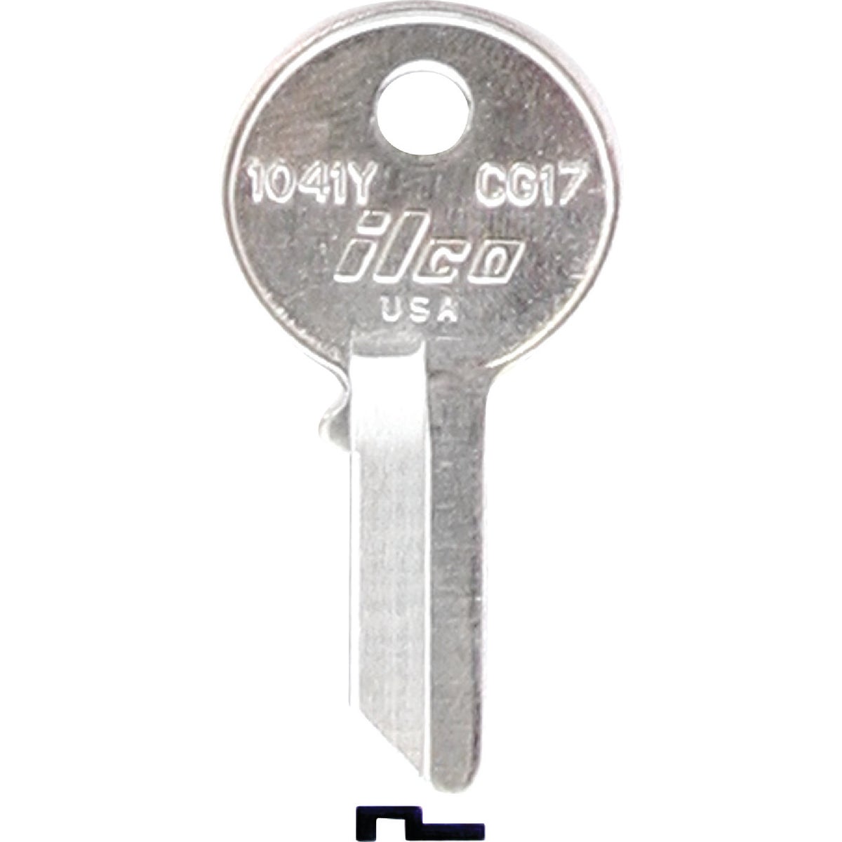 Item 204807, Nickel-plated key blank. When you order one, you will receive 10 keys.