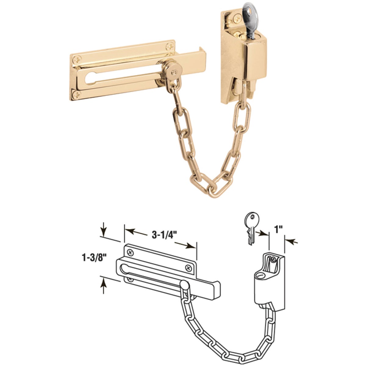 Item 219215, Plated steel chain and Diecast keeper provides increased security while 