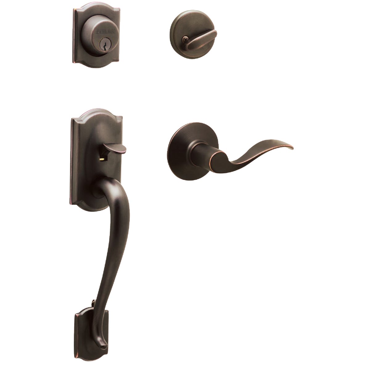 Item 227230, Exterior grip handle set with Accent interior lever with B-series single 
