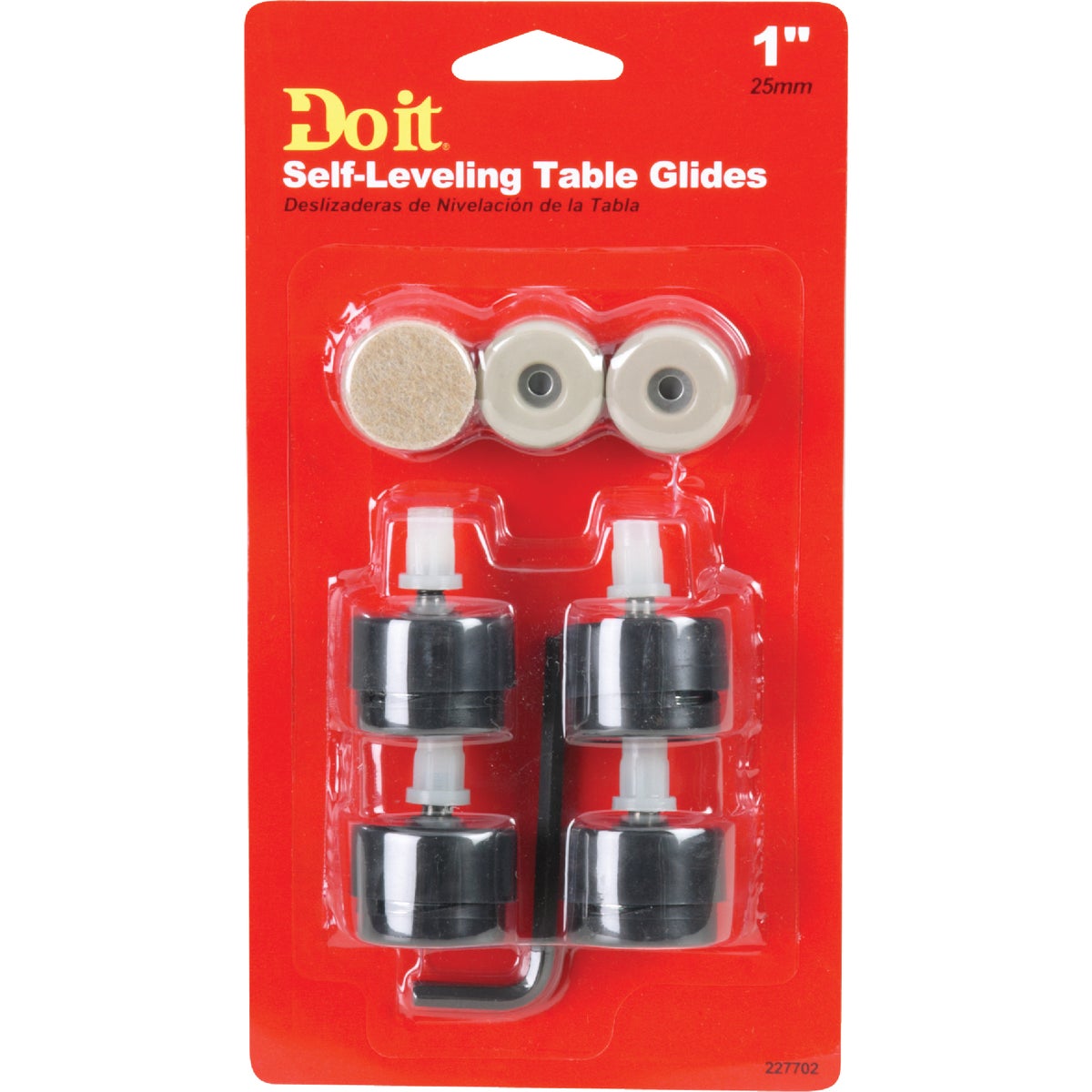 Item 227702, Do it self-leveling table glides have a self-leveling spring mechanism that