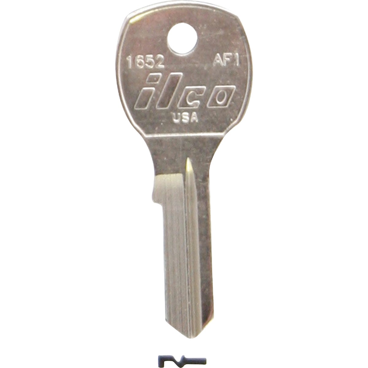 Item 235338, Nickel-plated key blank. When you order one, you will receive 10 keys.