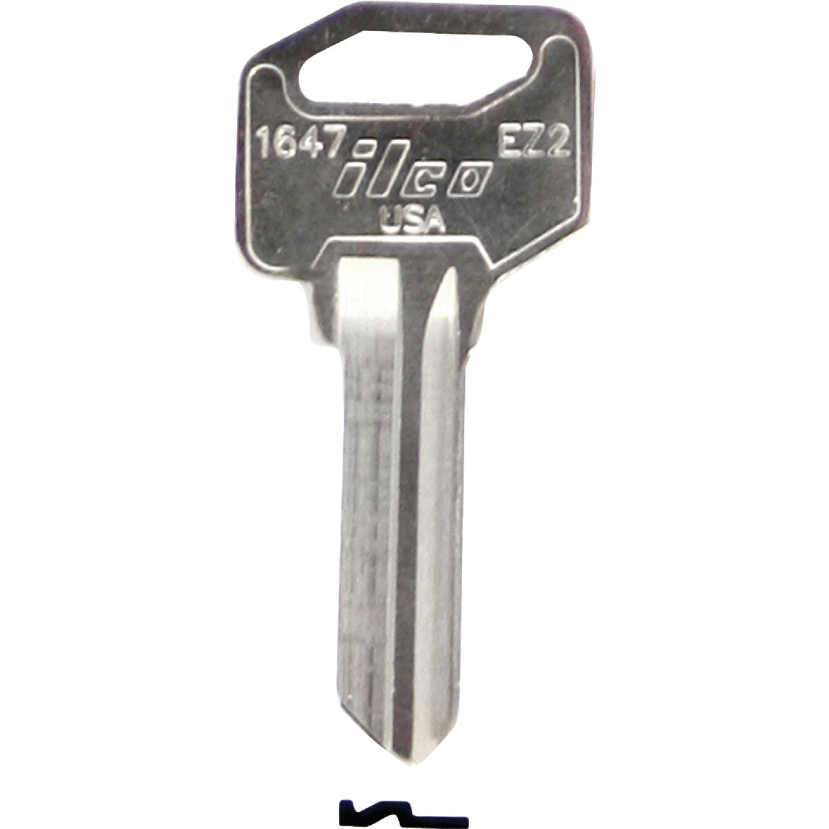 Item 235423, Nickel-plated key blank. When you order one, you will receive 10 keys.