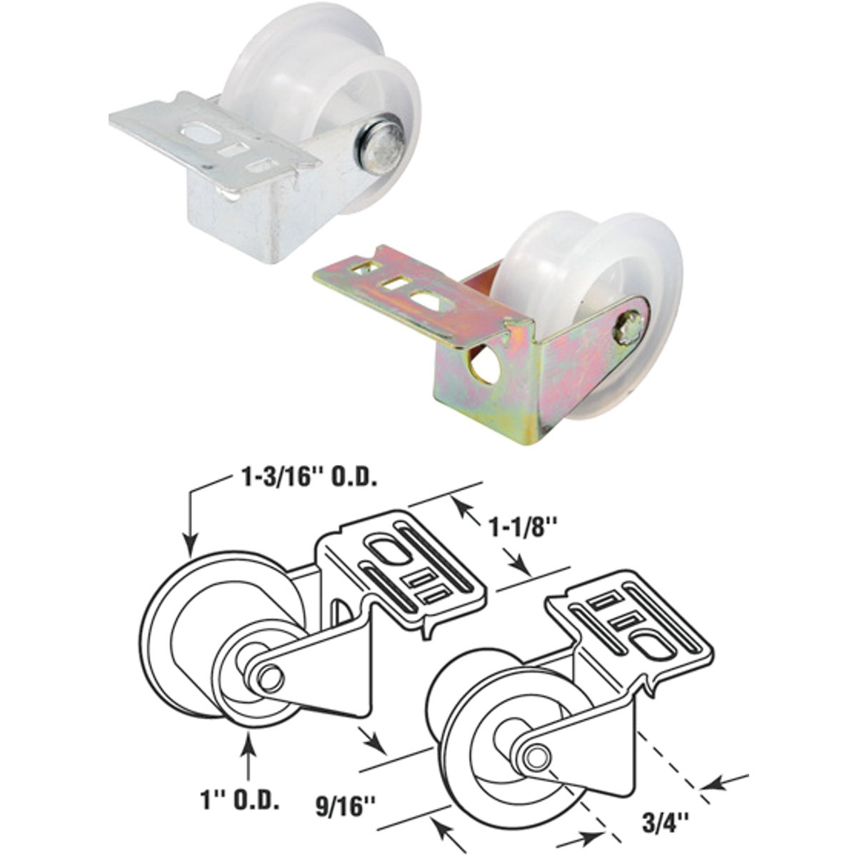 Item 235717, Rollers mount at the front of the drawer opening, and help center the 