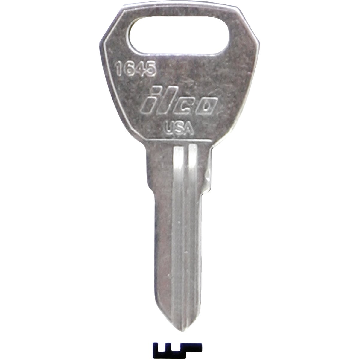 Item 235882, Nickel-plated key blank. When you order one, you will receive 10 keys.