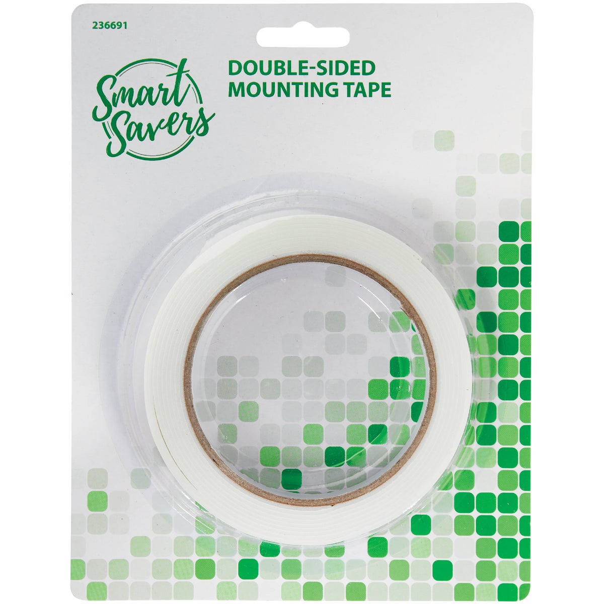 Item 236691, Smart Savers double-sided foam mounting tape.