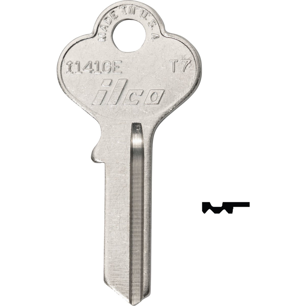 Item 237407, Nickel-plated key blank. When you order one, you will receive 10 keys.