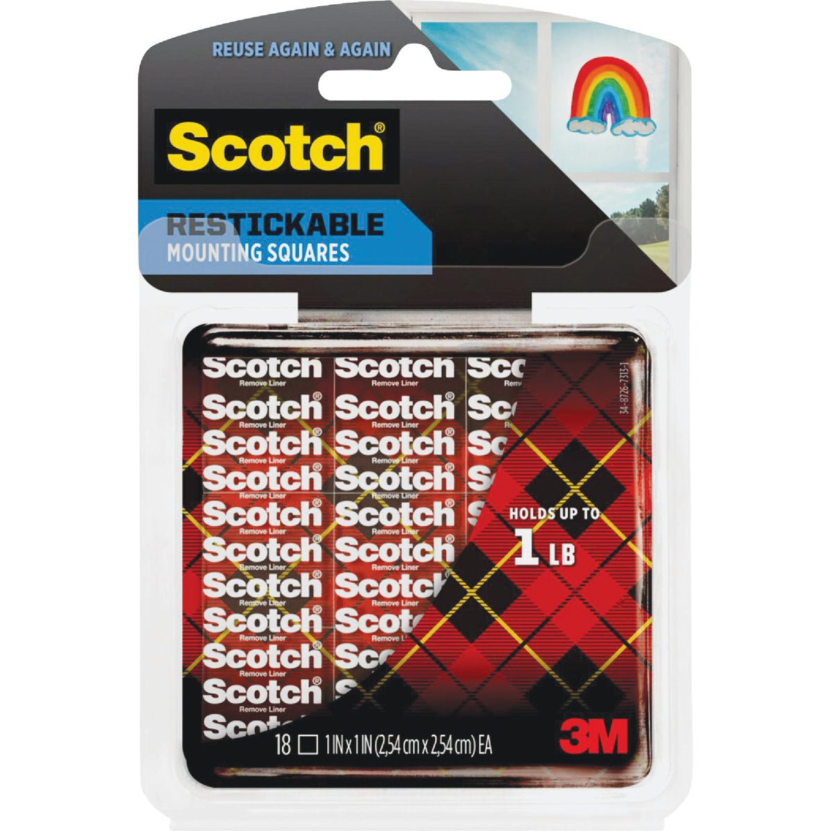 Item 238558, Reinvent your dcor again and again with Scotch Restickable Mounting Squares