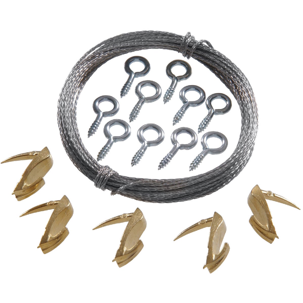 Item 240288, Hillman Wall Biter Picture Hook Hanging Kit minimizes wall damage and 