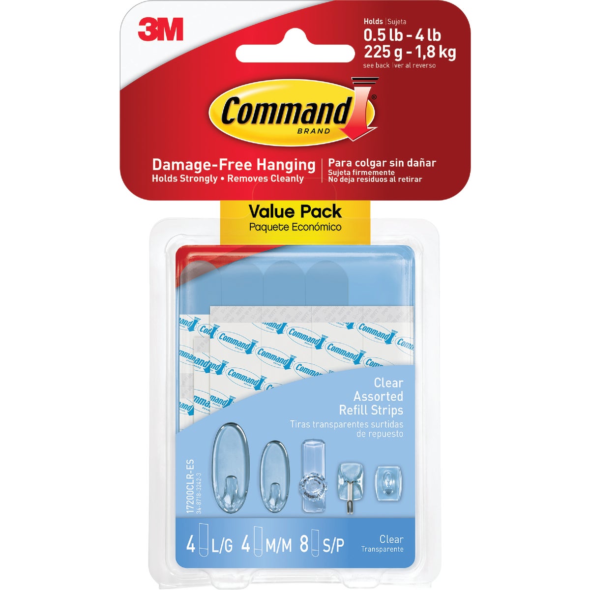 Item 241143, Command Clear Refill Strips make it easy to move and rehang your Command 