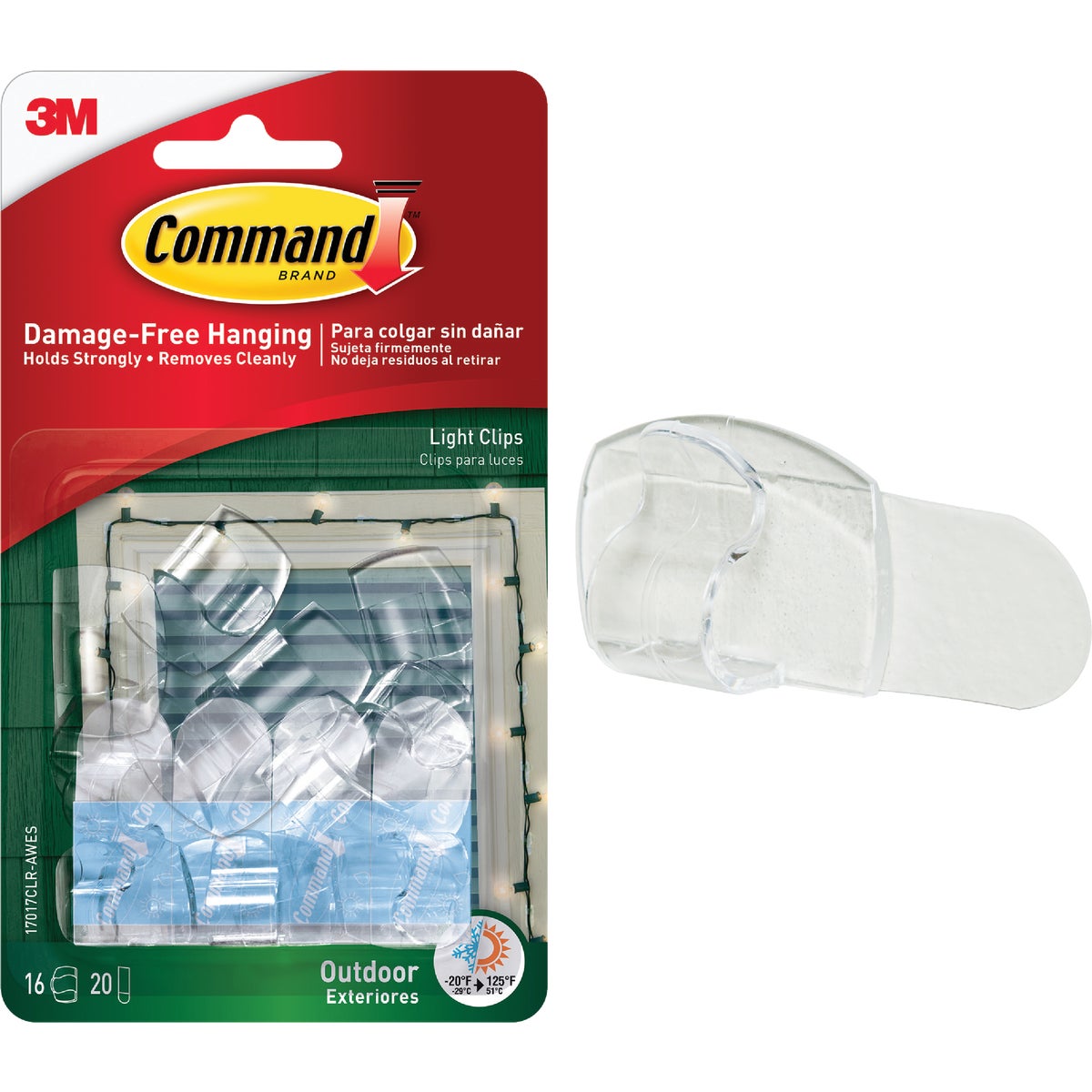 Item 242712, Warm up your exteriors, damage free, with Command Outdoor Light Clips by 3M