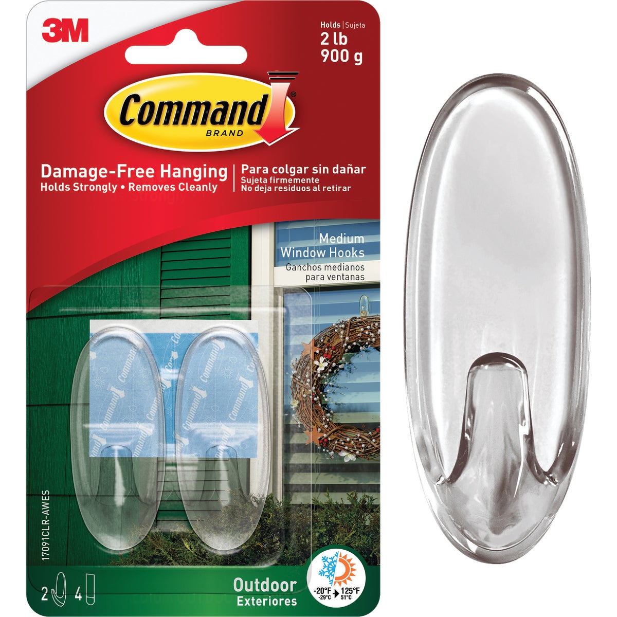 Item 242730, Command Outdoor Window Hooks are perfect for hanging wreaths, signs, 