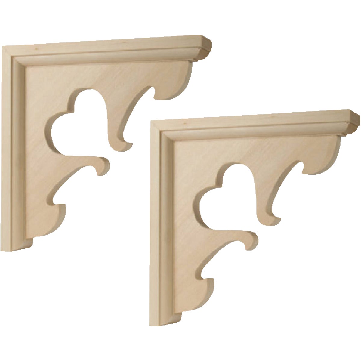 Item 250880, Decorative pine corbel. Keyhole mounting plate included.