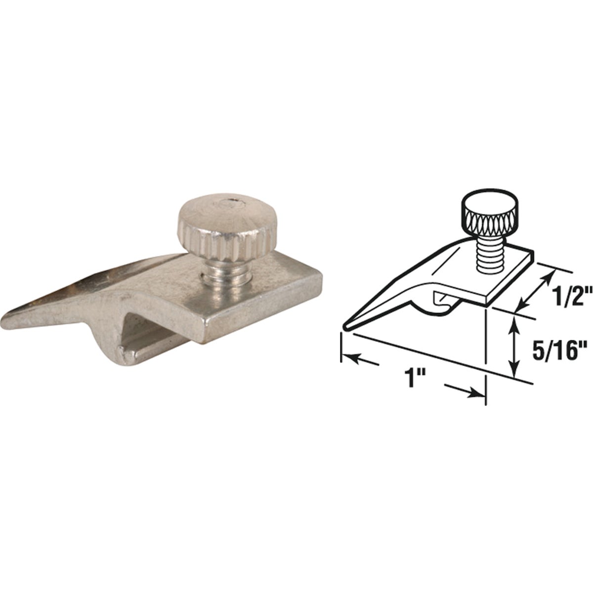 Item 258733, Aluminum clips, knurled head thumbscrews, self-locking, used to secure 