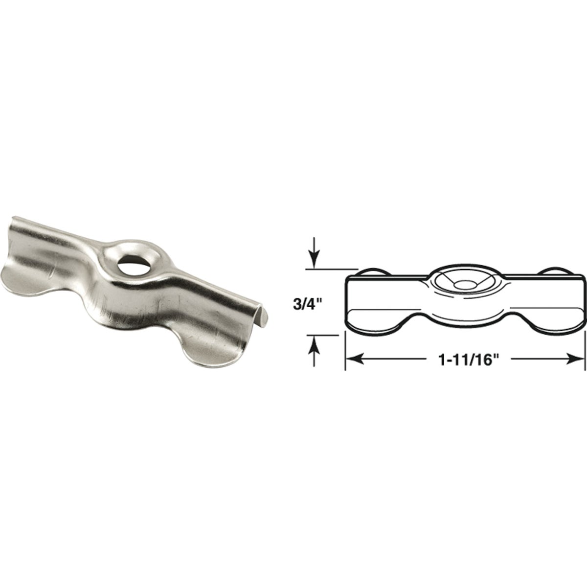 Item 258830, Nickel-plated steel, double wing clips used to attach screens and storm 