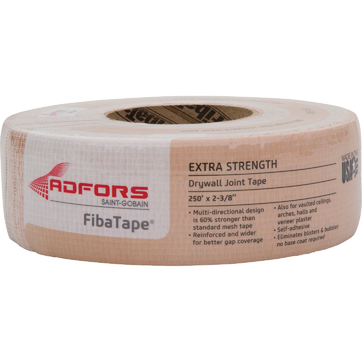 Item 260179, Extra strength FibaTape features a patented multi-directional pattern to 