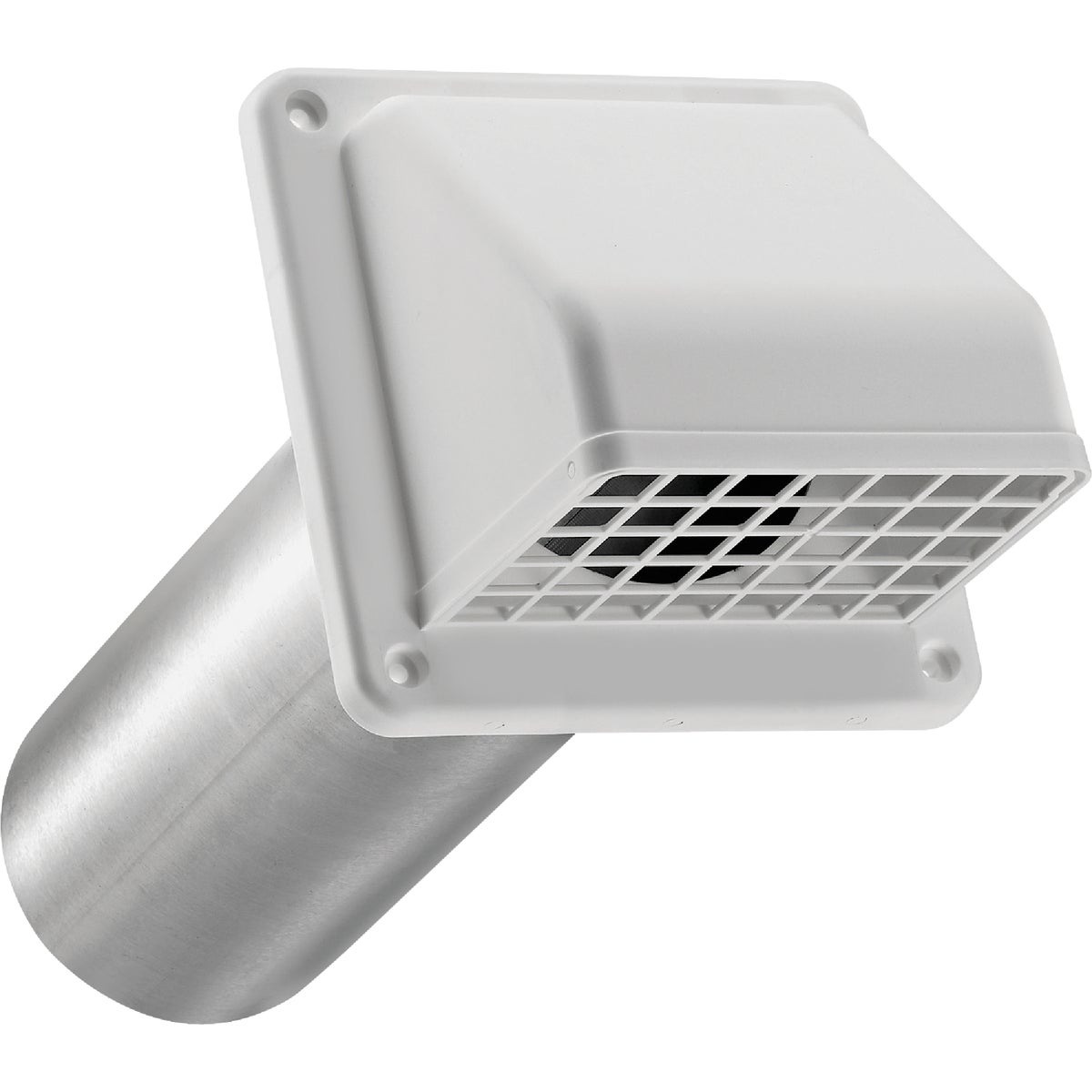 Item 260692, The Lambro 4 In. white plastic exhaust wall hood vent with 11 In.